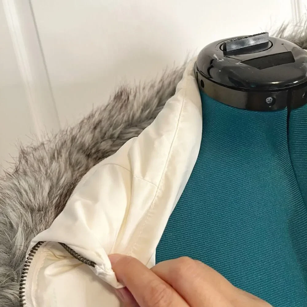 Bar III Quilted Puffer Faux Fur Hooded Belted Lined Pocket Parka Coat - Picture 10 of 16